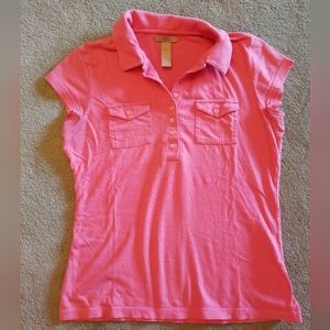 Knit tab front shirt